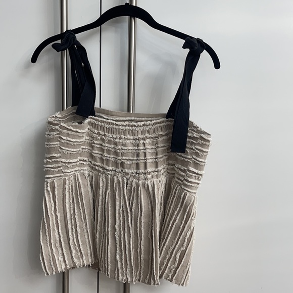Maeve Taupe ruffle tank - Picture 2 of 4